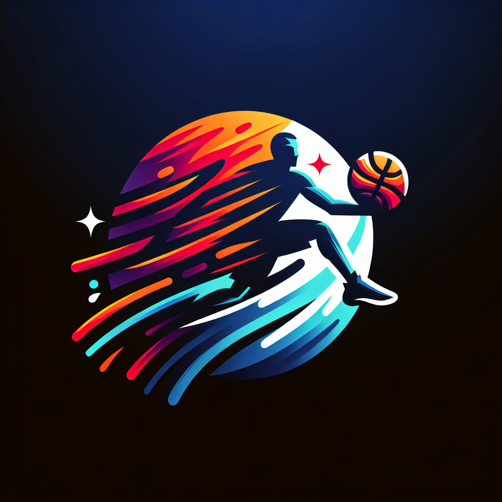 : A logo for a basketball blog, representing the passion and intensity of the sport with a modern and dynamic design that captures the excitement and energy of the game.